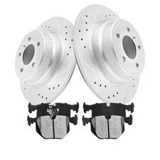 FOR Honda Ridgeline 2006-2014 13.1in Rear Drilled Rotors Ceramic Brake Pads Kit