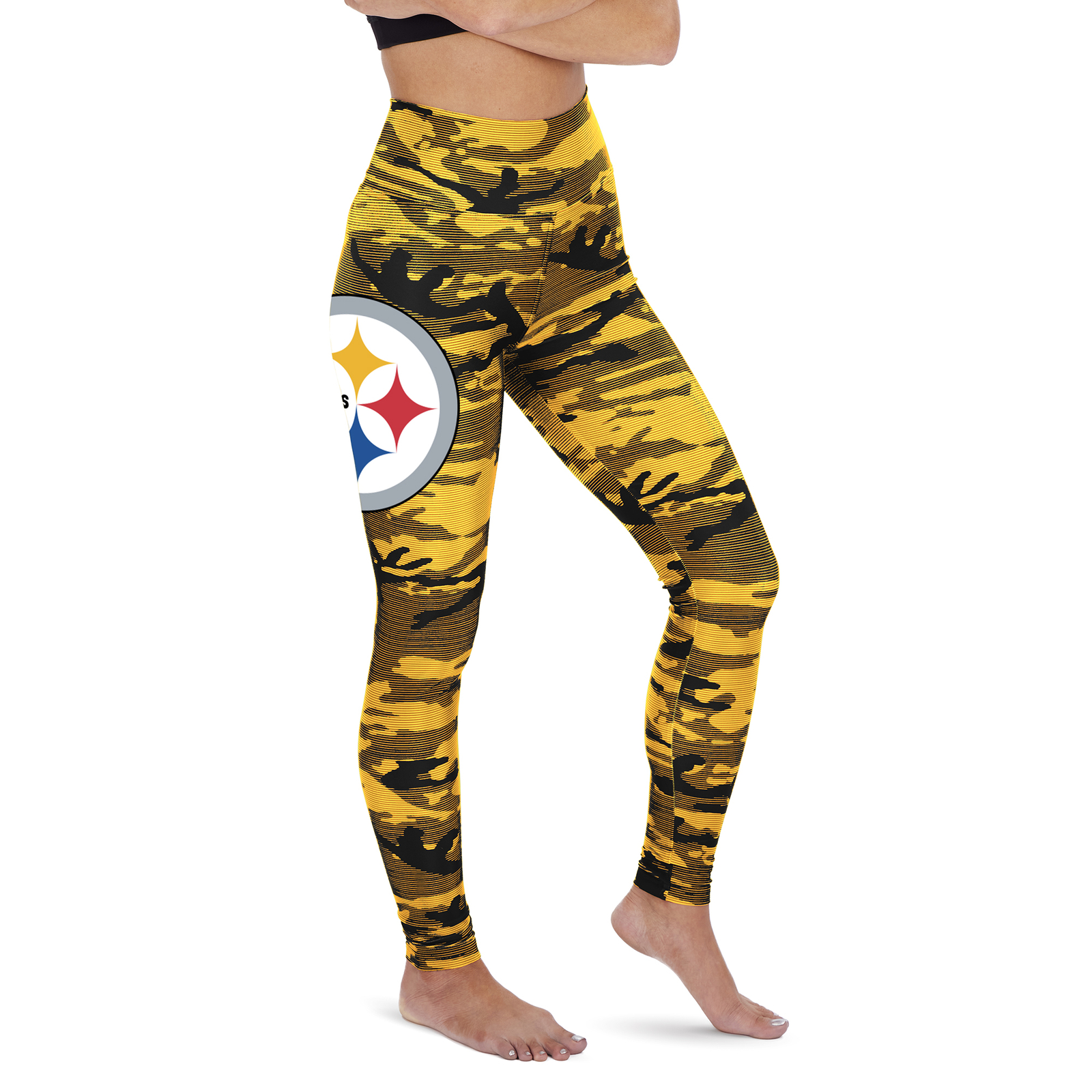 Женские камуфляжные леггинсы Zubaz NFL Pittsburgh Steelers Lines