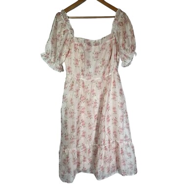 square neck organza dress Ozzie Square Neck Organza Tiered Mini Dress