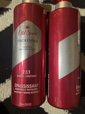 Old Spice Thickening With Biotin And Menthol 2 In 1 Shampoo And Conditioner 2 Pk