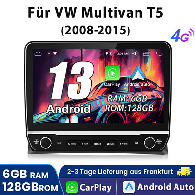 6+128GB Carplay Autoradio Für VW Multivan T5 08-2015 Android13 GPS Nav WIFI DAB+
