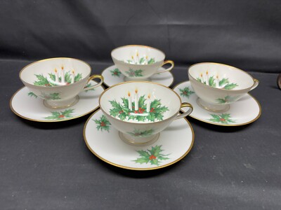 Set of 4 ~ Tirschenreuth ''NOEL'' Bavaria Pasco Germany ~ #3748 ~ Cups & Saucers