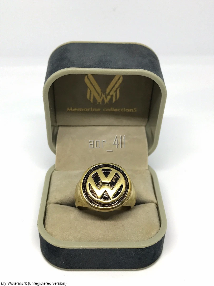 Handmade Classic VOLKSWAGEN Brass Ring Volk Size 8-12 Gold and