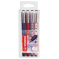 4 Stabilo Worker®+ Medium Naturecolors Wildflower Tintenroller 0,5 Mm Blau