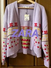  ZARA Jacquard floral knit cardigan