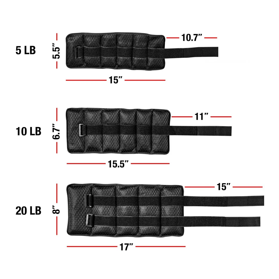 5 10 20 lb Brazo Ajustable Pierna Pesas Muñeca Tobillo Ejercicio Gimnasio Entrenamiento Entrenamiento Foto 3 de 4