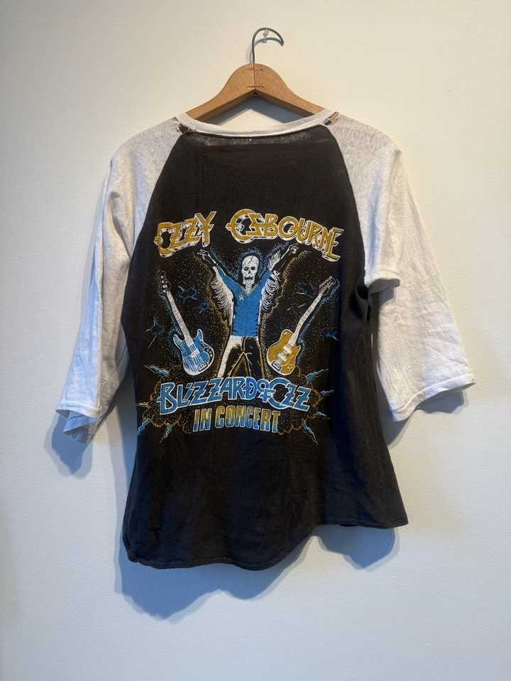1980's Blizzard of Ozz Ozzy Osbourne Vintage Raglan tour 3/4 sleeve shirt sz M - Image 3 of 4