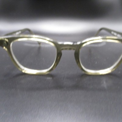 Vintage AOSafety F9800 Medium Cat Eye Eyeglass Frames Translucent Olive Green
