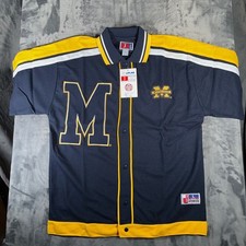Vintage Michigan Wolverines Jersey Mens L Navy Basketball Warm up Deadstock 90s