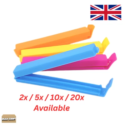 BULK GIANT Food Bag Storage Clips Freezer Fridge Sealing Pegs Multicolour 2Pcs - 20 Pack UK