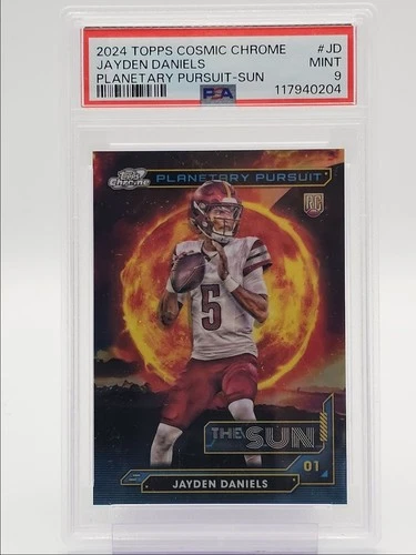 JAYDEN DANIELS 2024 TOPPS COSMIC CHROME PLANETARY ROOKIE SUN RC PSA 9 Q3916