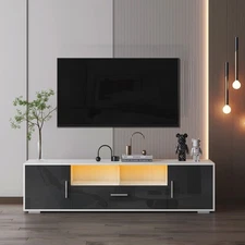 Morden TV Stand with LED Lights TV Cabinet Living Room