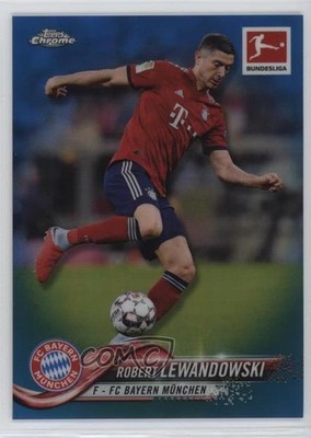 2018 Topps Chrome Bundesliga Blue Refractor 156/199 Robert Lewandowski #1 04ae