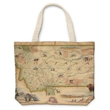 Xplorer Maps CTOTE MT Montana Map Canvas Tote Bag