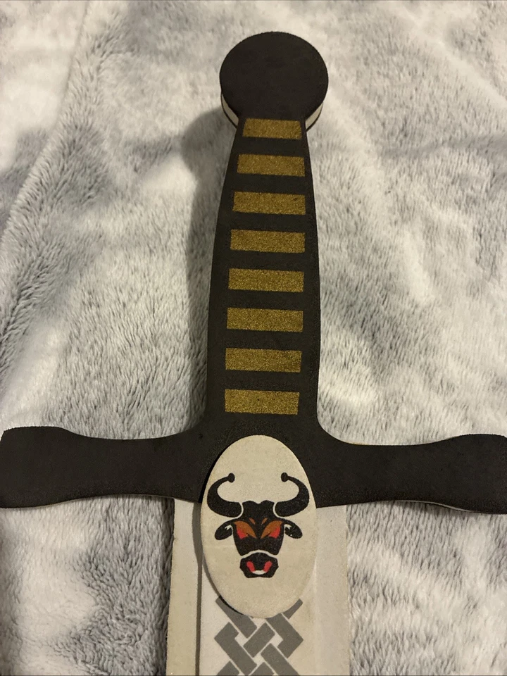 Espada de espuma Lego Knights Kingdom 2000 vintage exclusiva de Legoland usada Cedric Bull Foto 3 de 4