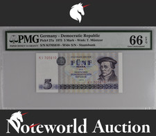 Germany Democratic Republic 5 Mark 1975 P 27a UNC PMG 66 EPQ 3rd TOP POP