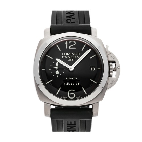 Panerai Luminor 1950 8 Days GMT Date Steel Auto Watch 44mm Men...