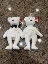 Ty Beanie Babies Mr. Mrs. the Bride Groom Wedding Teddy Bear Set