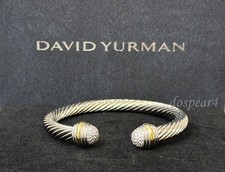 NW/D*YurmanSilver- 18/K Gold 7mm Cable Cuff /Sterling/Bracelet With Diamonds M
