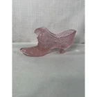 Fenton Pink Rosaline Glass Slipper Daisy and Button Pattern Vintage Figurine