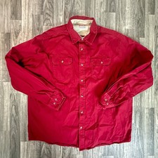 Wrangler Premium Men s Red Long Sleeve Button Down Shirt XL / 2-Pocket