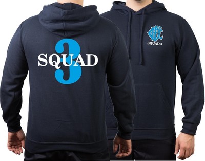 CHICAGO FIRE Dept. Squad 3, blue, old emblem, navy Hoodie