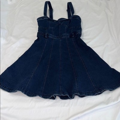 white christmas dresses Margaux Denim Indigo Belted Mini Dress