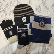 Harry Potter Ravenclaw Knit Scarf, Beanie, Gloves, Socks Winter Gift Set