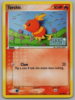 Torchic - 065/100 65/100 Common Crystal Guardians Reverse Holo NM