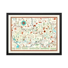 Old Map of The Great Smoky Mountains National Park, NC 1939