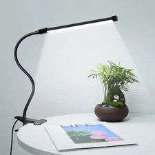 LED Desk lamp with Clamp, Eye-Caring Clip on Lights for Home Office, 3 Modes