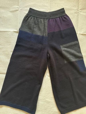FUGA FUGA Sato Seni Navy Wide Pants Wide-Leg FREE SIZE 100% Wool Made in Japan