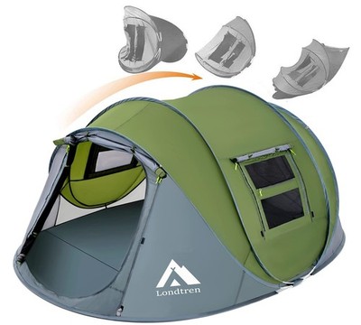 4 Person Easy Pop Up Tent Waterproof Automatic Setup 2 Doors-Instant Family T...