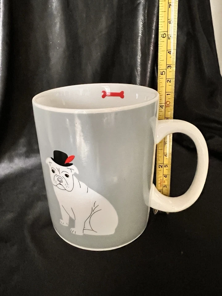 Fringe Studio Collector Bulldog Mug Dog In English Bowler Hat W/Red Feather - Image 4 of 4