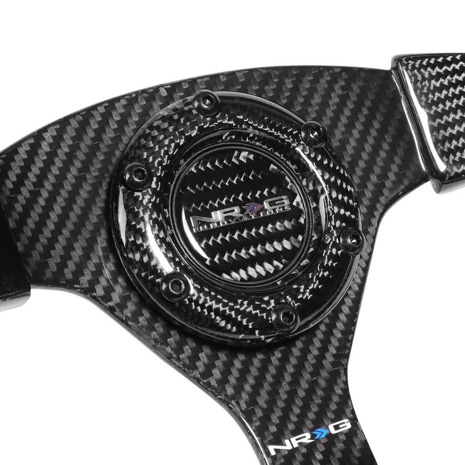 NRG INNOVATIONS 350MM PLATO PLANO 6 ORIFICIOS FIBRA DE CARBONO VOLANTE 3 RADIOS NEGRO Foto 2 de 4