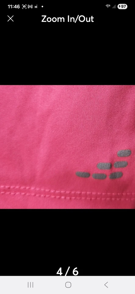 Camiseta deportiva de poliéster rosa A5-C1-012 BCG para niñas talla XS. Feroz en el campo.  3 Foto 4 de 4