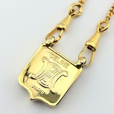 CELINE Triomphe Reversible Necklace Gold-tone...