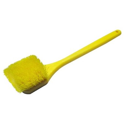 Tough Guy 807N39 Scrub Brush, Medium, 17 In L Handle, 3 In L Brush, Yellow,