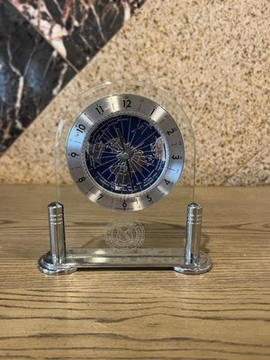 Howard Miller 645346 Discoverer Table Alarm Clock Acrylic Arch Metal Base 6 1/2''