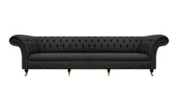 Schwarze Chesterfield Polstercouch Exklusive Wohnzimmer Couch 4-Sitzer
