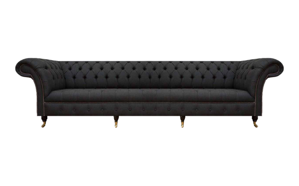 Schwarze Chesterfield Polstercouch Exklusive Wohnzimmer Couch 4-Sitzer-image