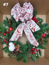  7 Hand-Decorated Snowman 22in Artificial Christmas Holiday Wreath