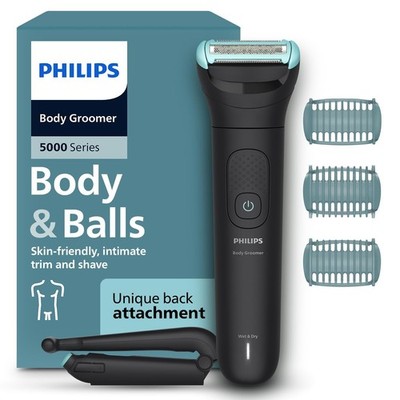 Philips for Men Private Parts, Removes Back Hair, BG5475/15, Black Body Trimmer