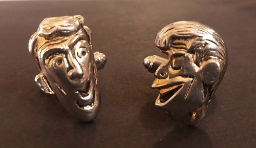  Dean Martin and Jerry Lewis Vintage Silver/Gold-tone cufflinks. 