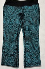 Nike Dri-Fit Athletic Running Leggings Women Medium Teal/Black Animal Print B10