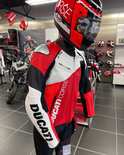 Ducati Corse C6 White & Red Motorbike Racing Genuine Cordura fabric Biker Jacket - Picture 4 of 5