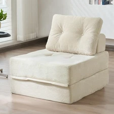 Folding Sofa Bed, 3-in-1 Convertible Sleeper Chair Corduroy High-Density Foam...