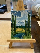 ACEO Original Acrylic Painting Landscape Abstract Art Card ATC Scenery 104