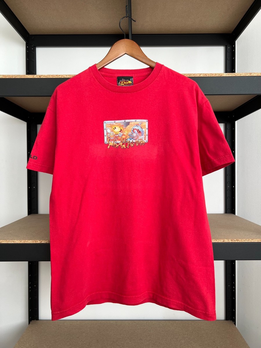 Vintage 90s World Industries Skateboards Skate Funny Red T-shirt