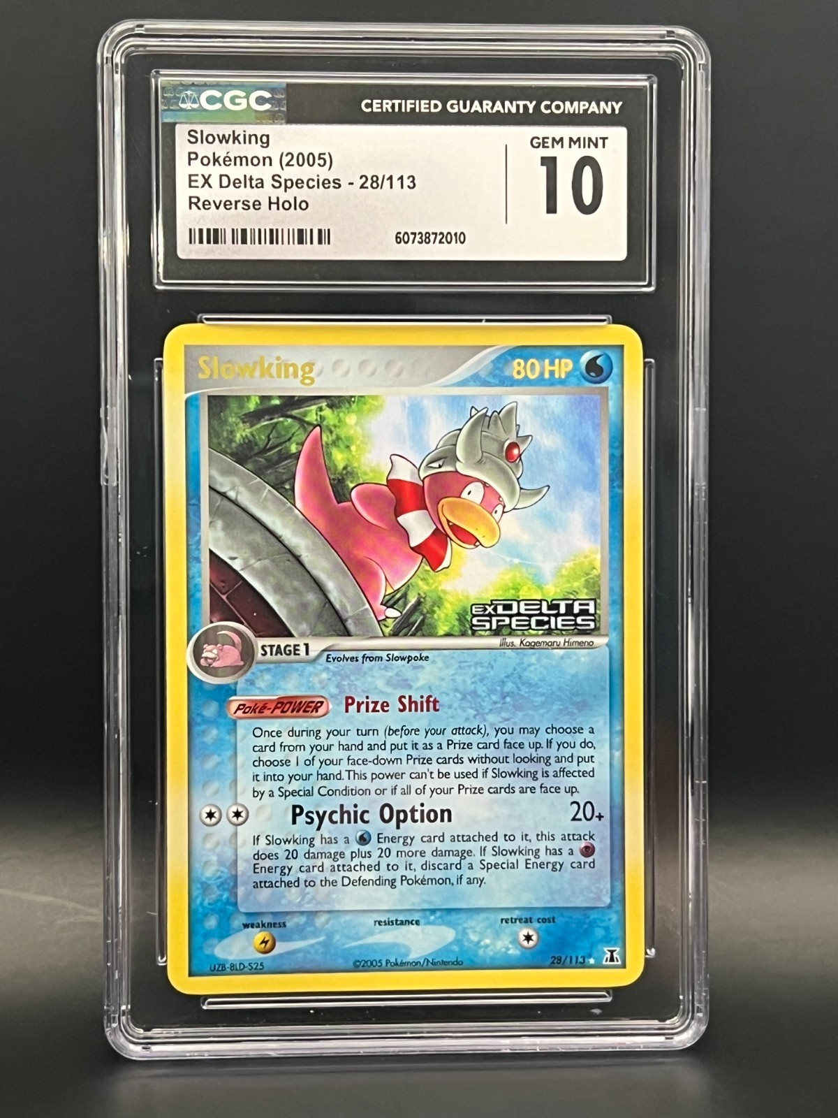 CGC GEM MINT 10-Slowking #28/113 Reverse Holo Pokémon 2005 EX Delta Species
